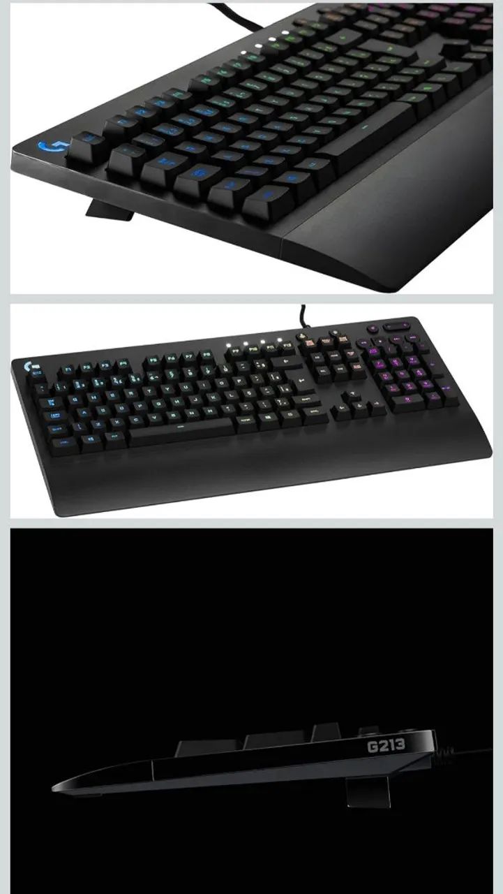 Teclado Gamer Logitech G213 com Layout ABNT2 RGB Lacrado - Foto 3