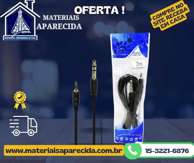 Cabo Auxiliar P2+P10 Audio 3 Mt N456 