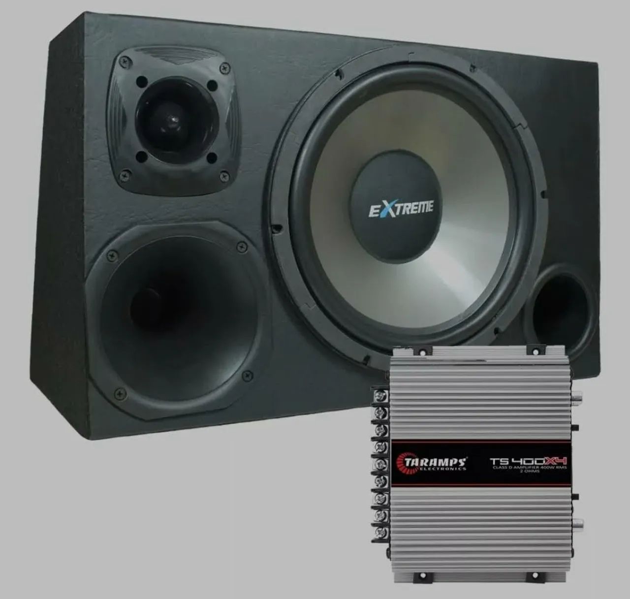 Caixa trio dutada 400w + tweeter+modulo+caixa de auto falante  - Foto 4