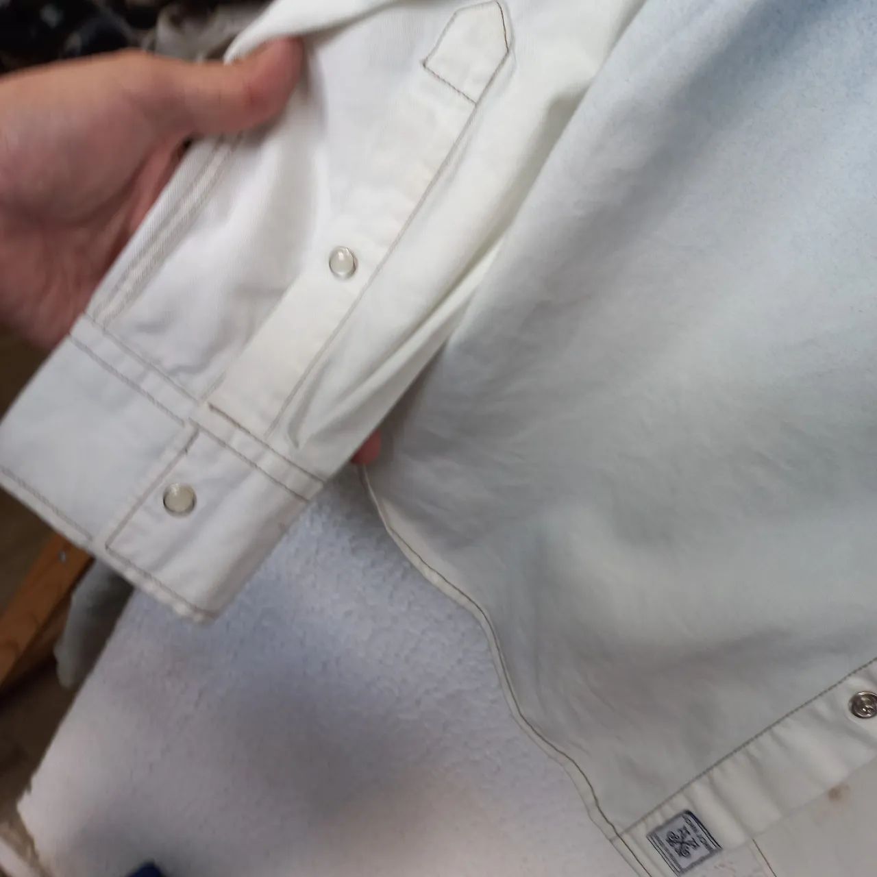 Camisa Jeans John John Jeans - Azul e Branco - Foto 5