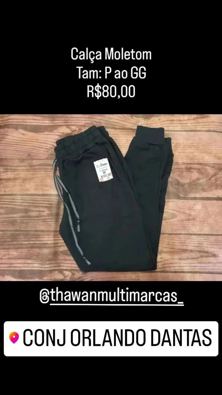 Calça Moletom P ao G3 - Material Grosso - Foto 2