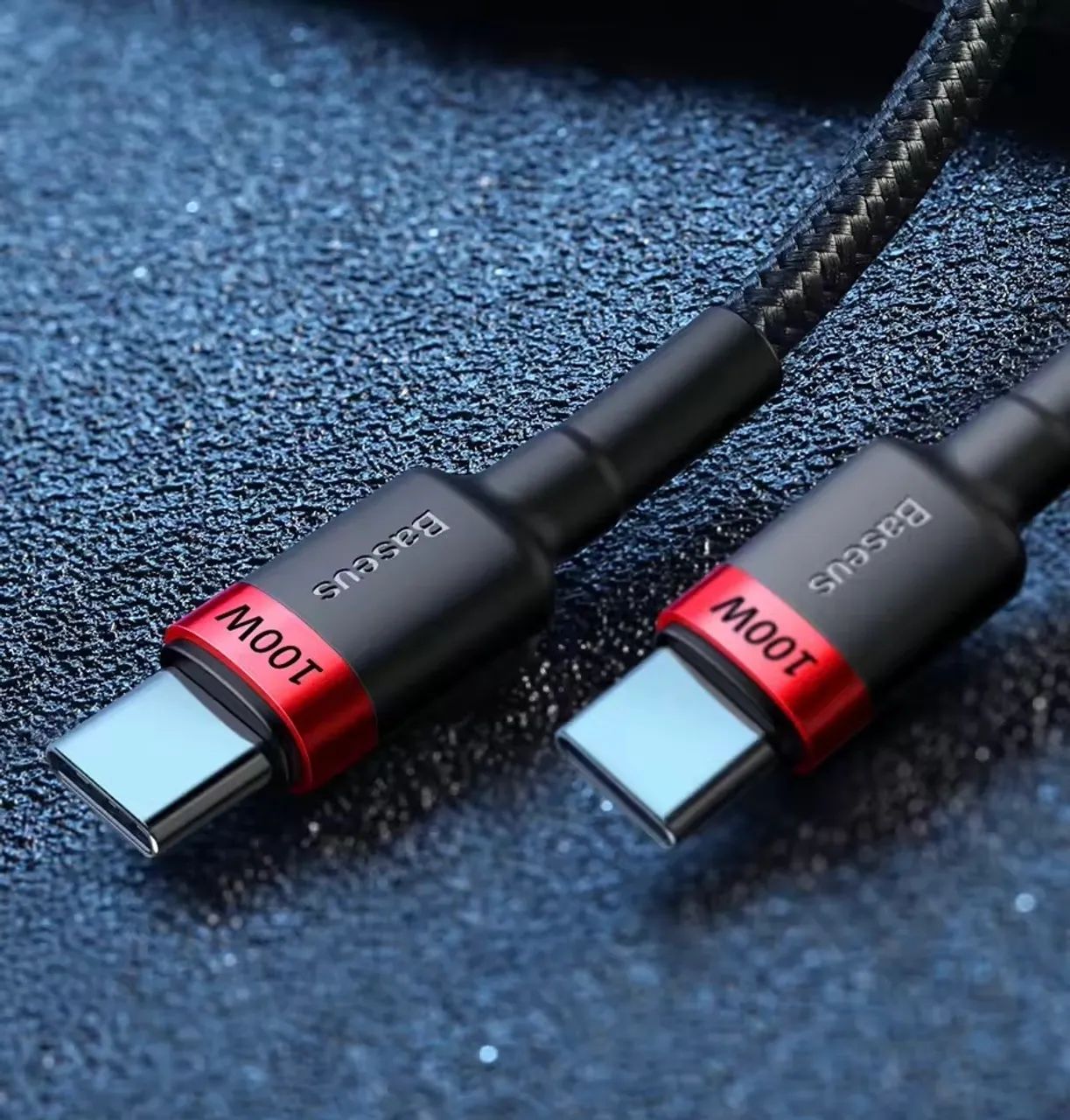 Cabo USB-C Baseus 100W Iphone e MacBook 2 Metros Jaquetado.