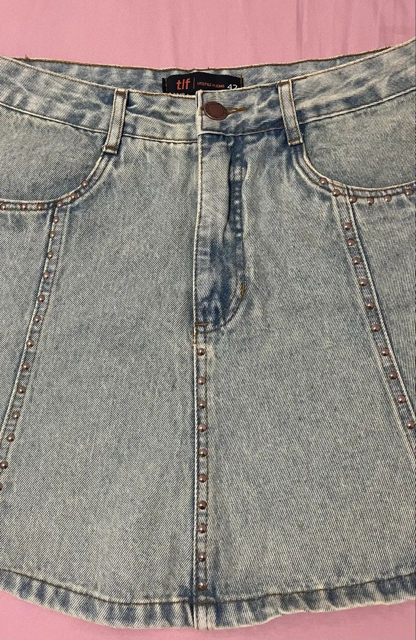Saia jeans nova tam 42 - Foto 3