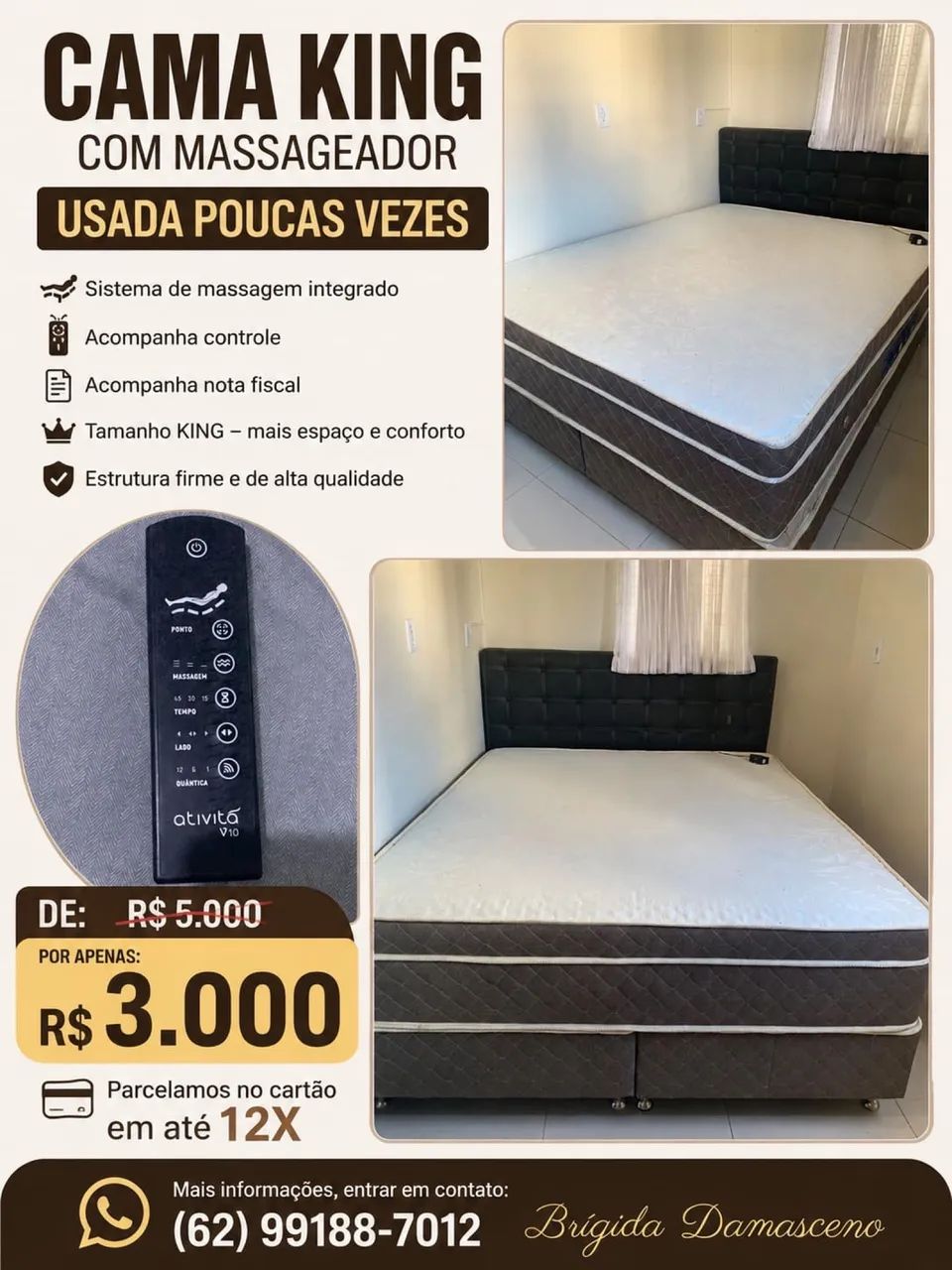 Cama com massageador