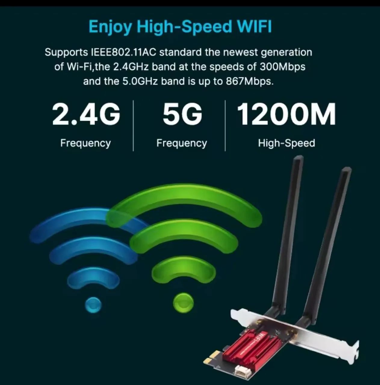 Placa De Rede Wi-fi Fenvi AC1200 com Bluetooth  - Foto 3