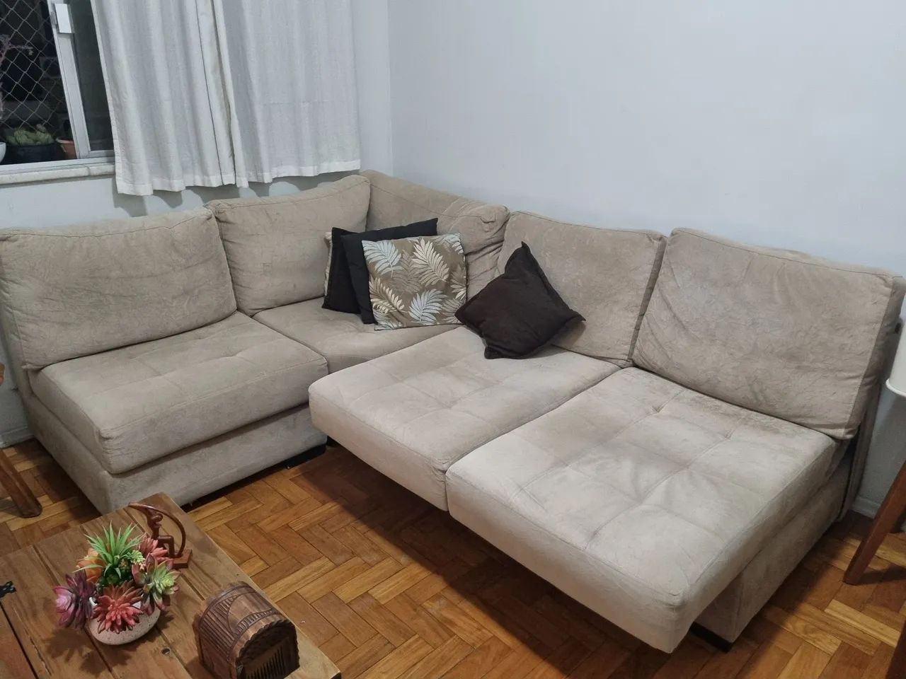 Sofá Modular Fino Slim 2,30m - Perfeito Estado (Reclinavel, Módulos e Almofadas Soltas) - Foto 2