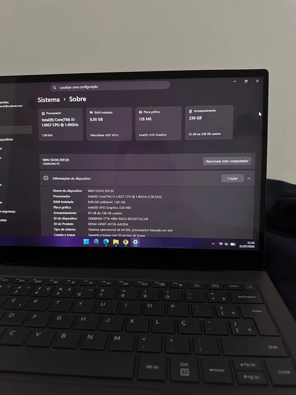 Notebook Galaxy Book S Touch 256gb - Foto 3