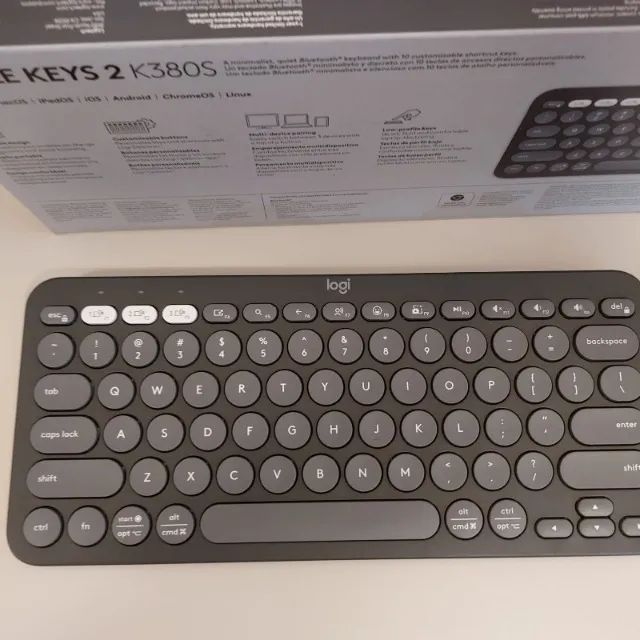 Teclado sem fio Logitech modelo Pebble Keys 2 K380S em garantia - Foto 3