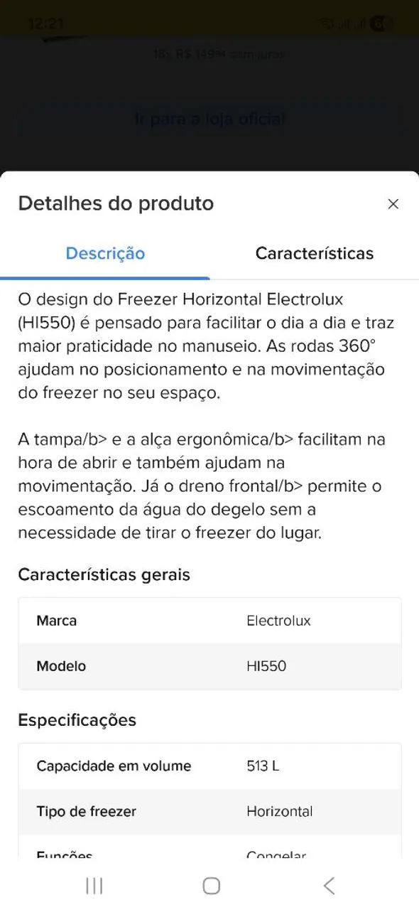 Lienページ Freezer horizontal Novo Electrolux 513 litros inverter dupla