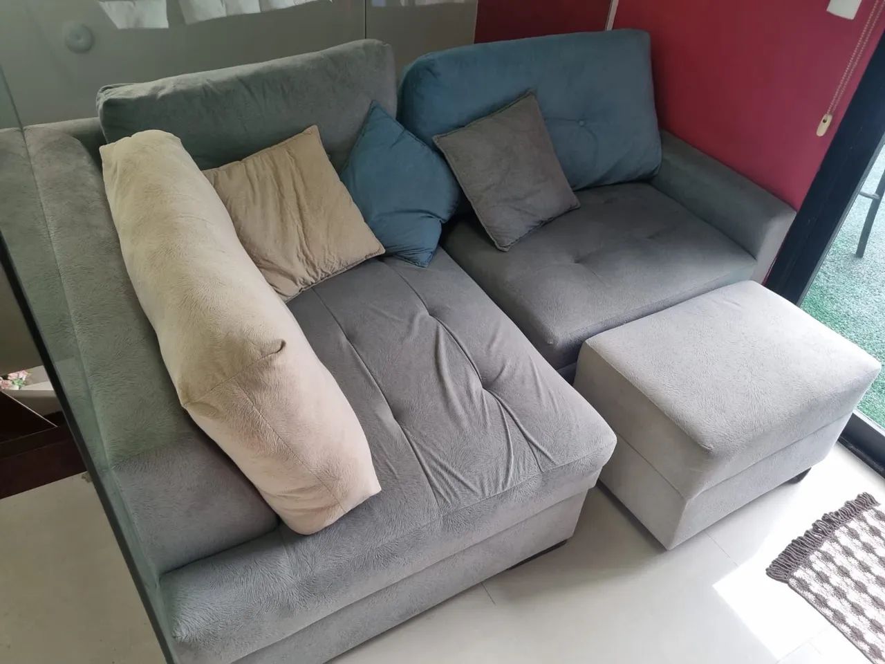 Sofá, Puff e Travesseiros