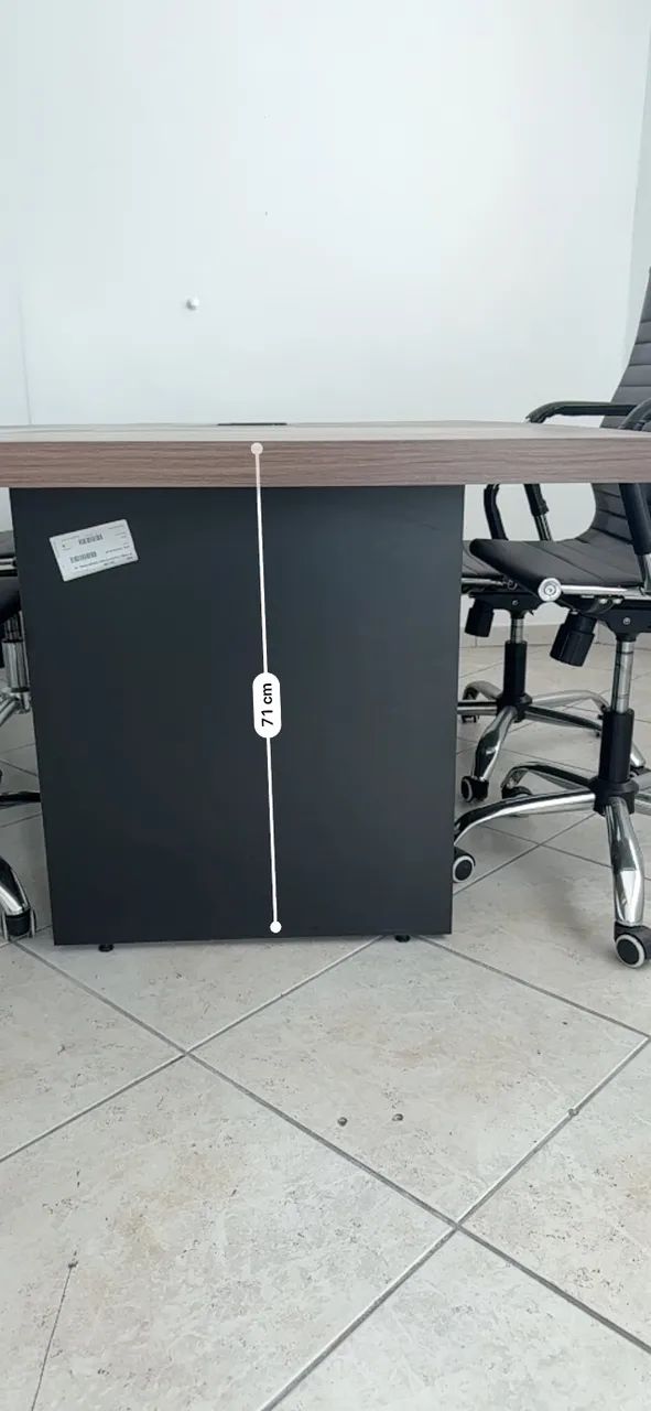Mesa de Reunião Diretoria Retangular Amadeirada com Caixa de Tomada (4 a 6 Lugares) - Foto 3