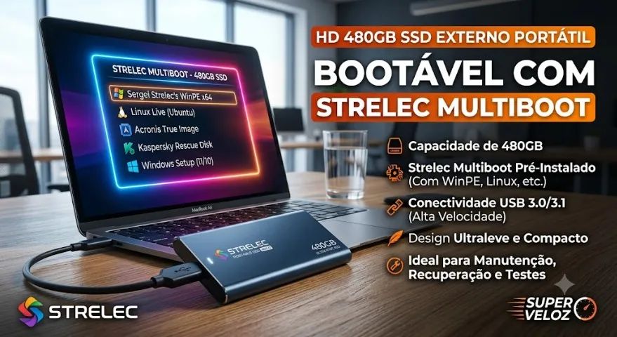HD 480GB SSD USB Externo portátil Bootavel com Strelec  - Foto 5