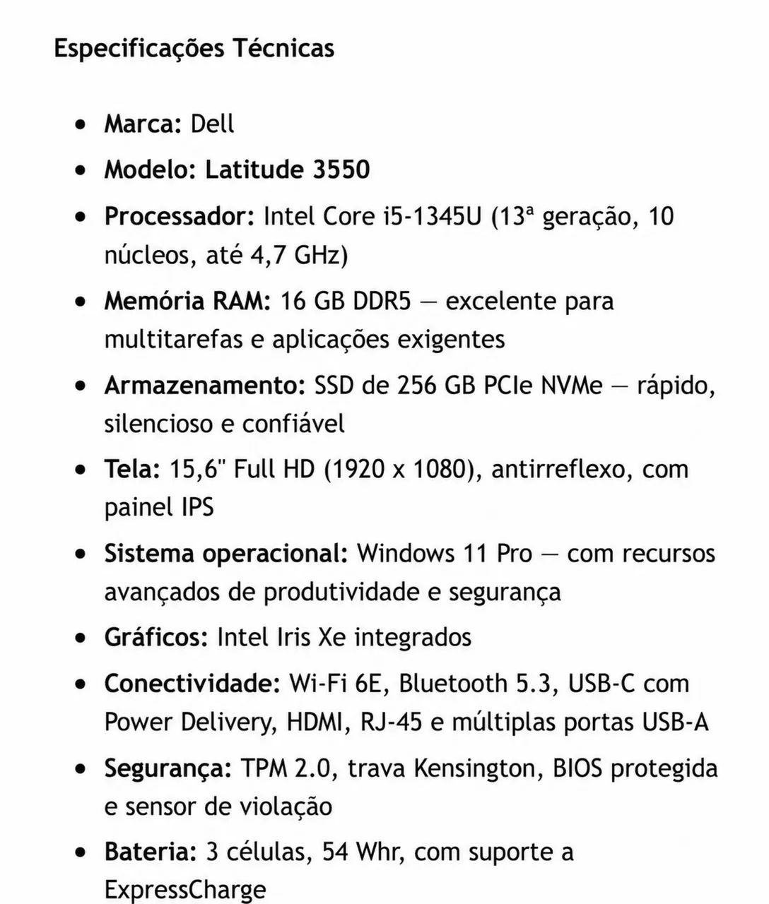 Notebook Dell Latitude 3550 i5 13th - Foto 5