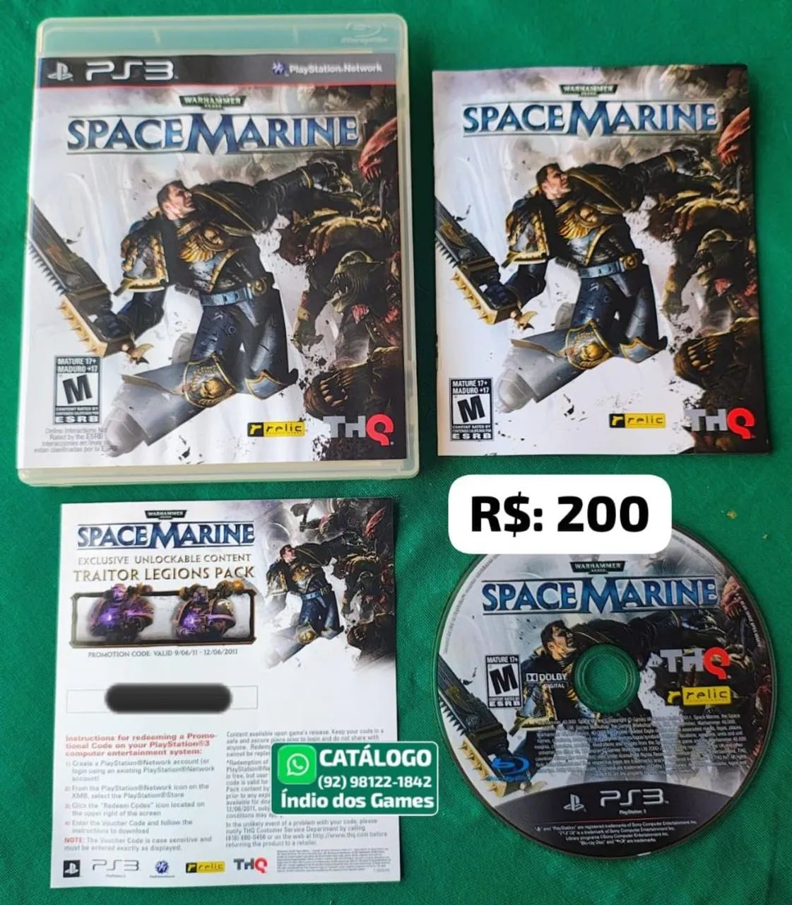 Warhammer 40000 Space Marine = R$: 200