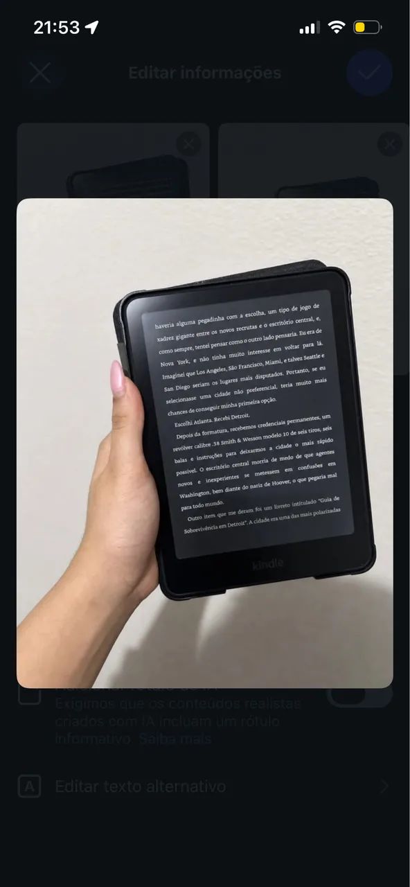 Kindle Paperwhite Amazon Modelo SA568B ? Leitor Digital / E-reader - Foto 2