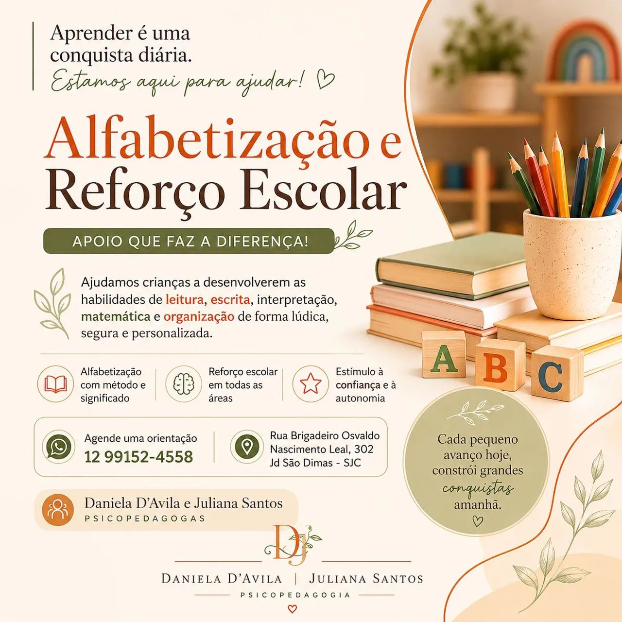Alfabetização e reforço escolar 