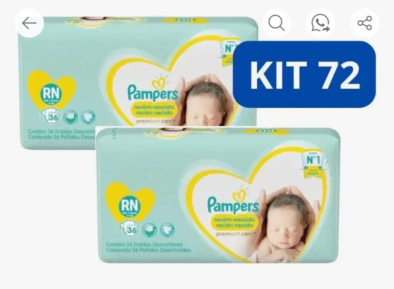 Fraldas Pampers RN 2 pacotes  - Foto 2