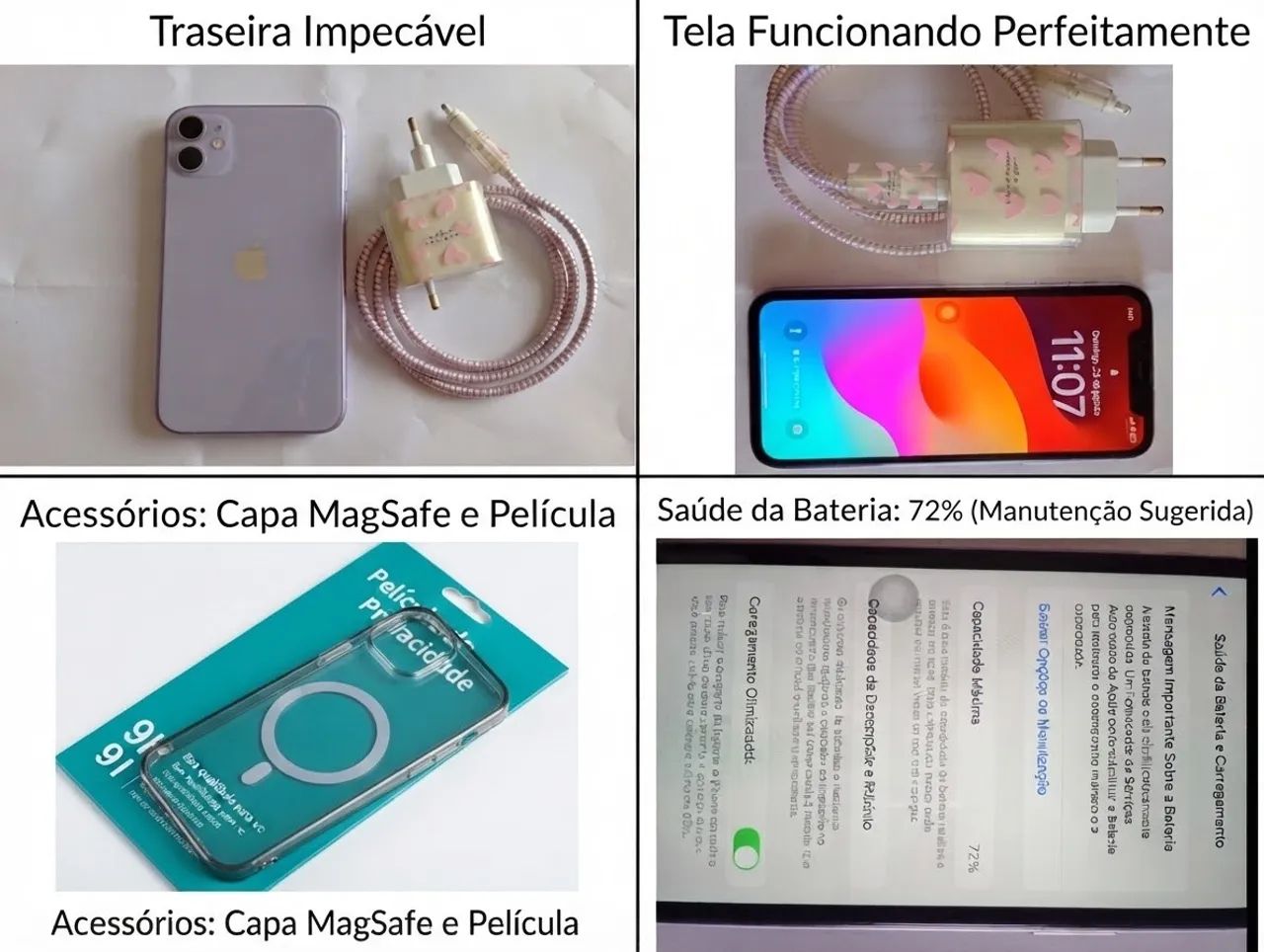 iPhone 11 Lilás Impecável! ? Acessórios Lindos e Kit de Película Inclusos! - Foto 4