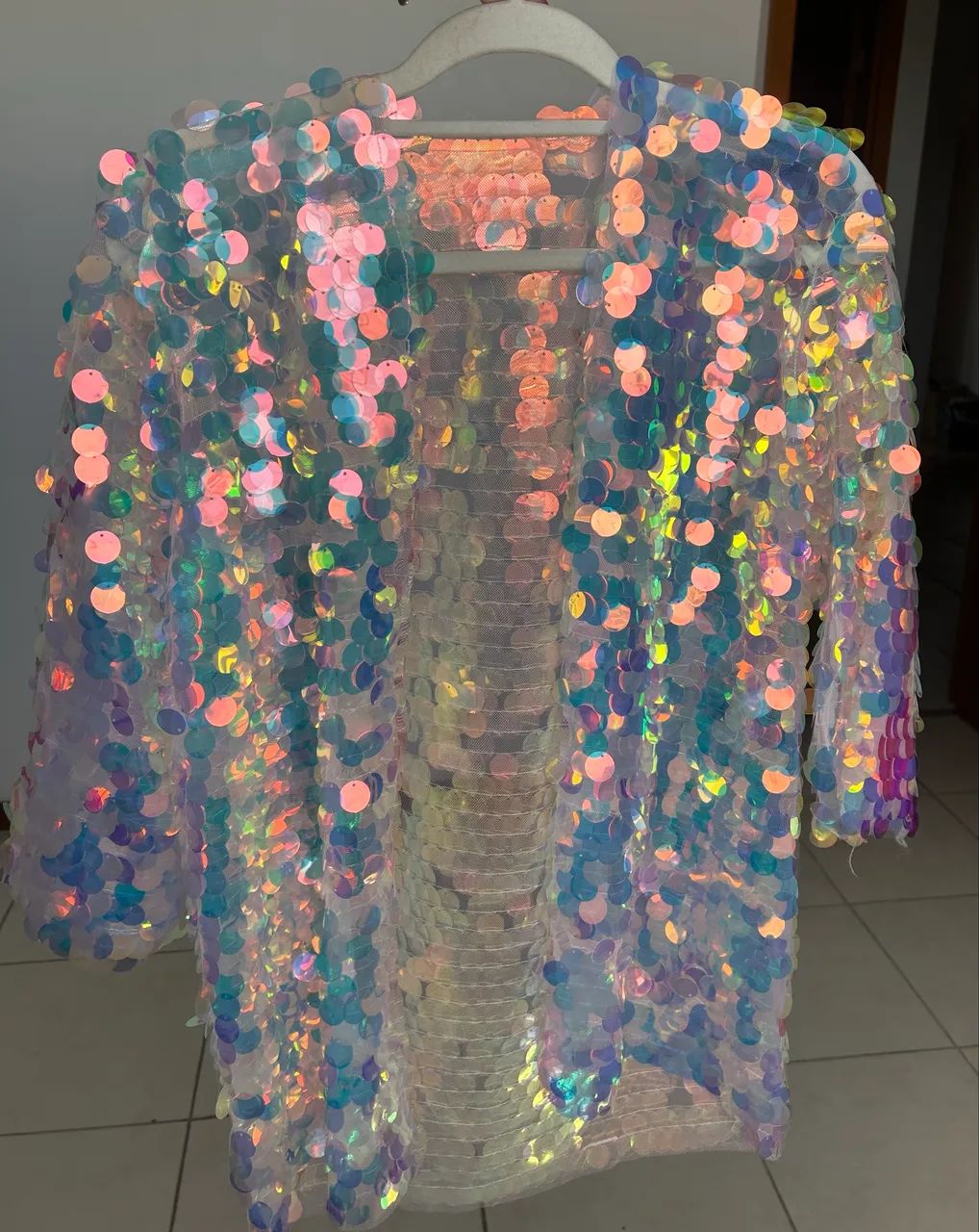 Kimono de paetê colorido - Foto 4