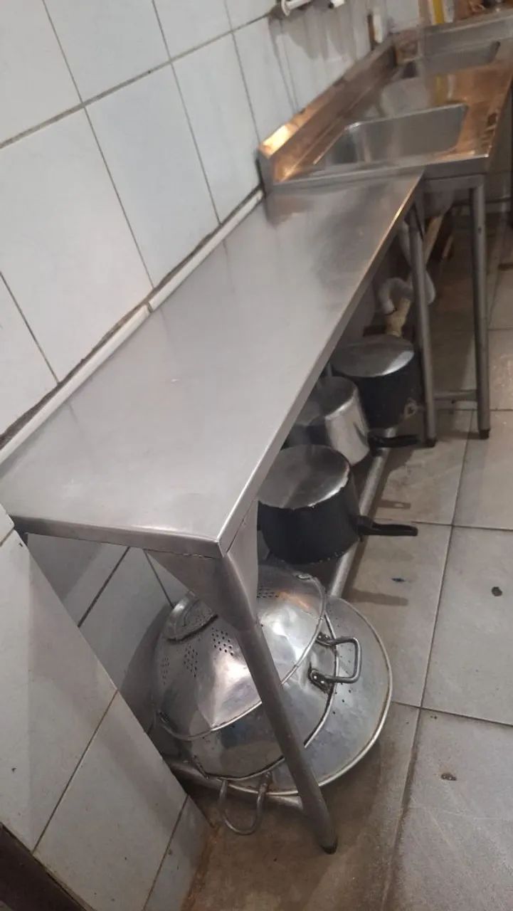 Bancada inox retangular 