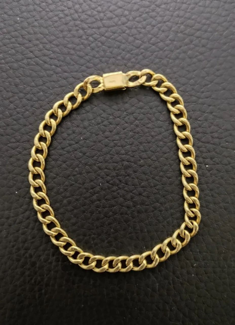 Pulseira de ouro grumet simples 18k 750 - 9,6 gramas - Foto 2