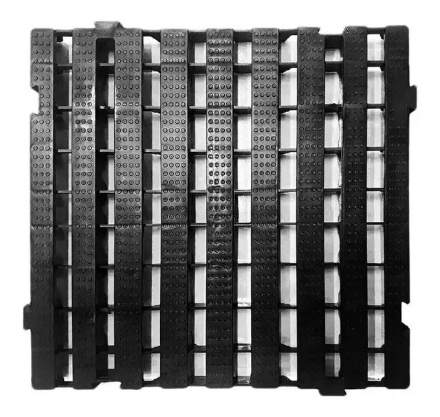 16 Pallets - Black Plastic Floor 50x50x4.5 cm - Deck Box Grating Platform