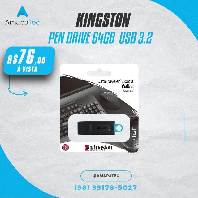 Pen Drive 64GB Kingston  USB 3.2