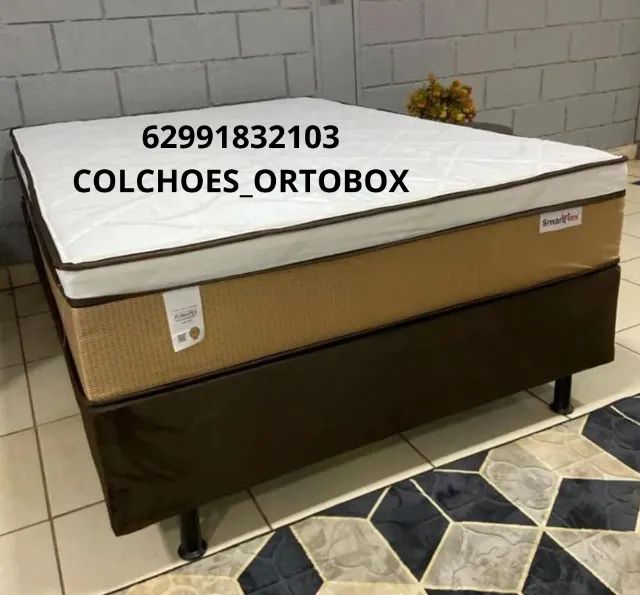 Base e Colchão Casal de molas ensacadas