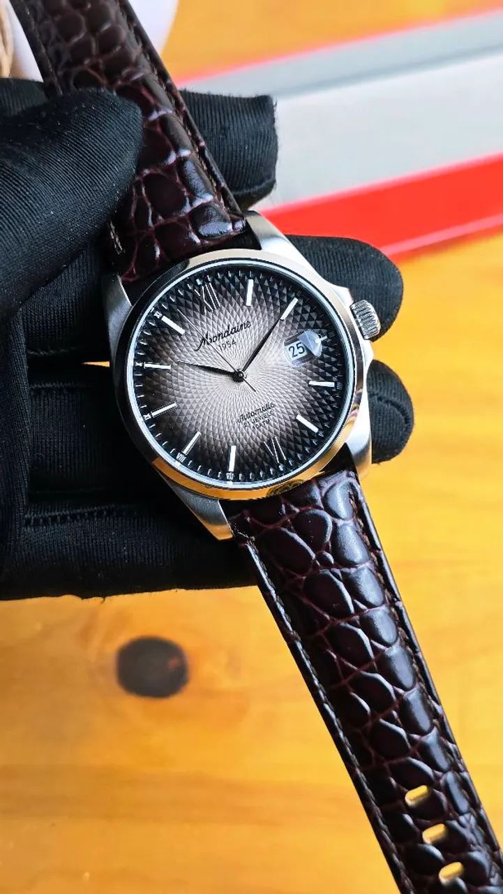 Relógio Mondaine 1954 Automático 40mm couro marrom  - Foto 2