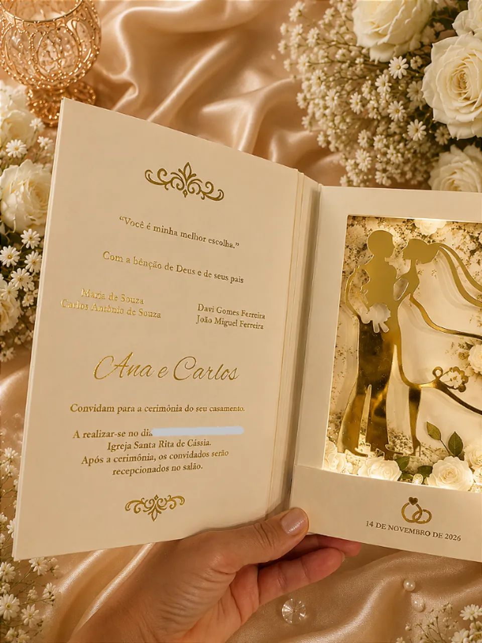 Convite de casamento de luxo
