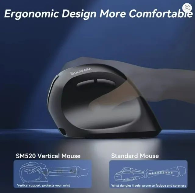 Mouse ergonômico vertical de três modos SOLAKAKA SM520 Lacrdao - Foto 4