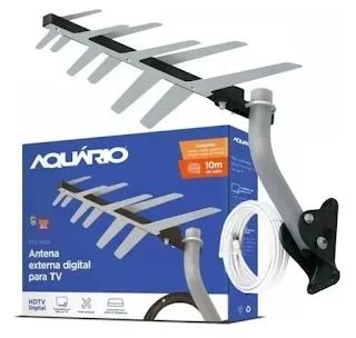 Antena Externa Digital Aquário Dtv-1500 + Acessórios