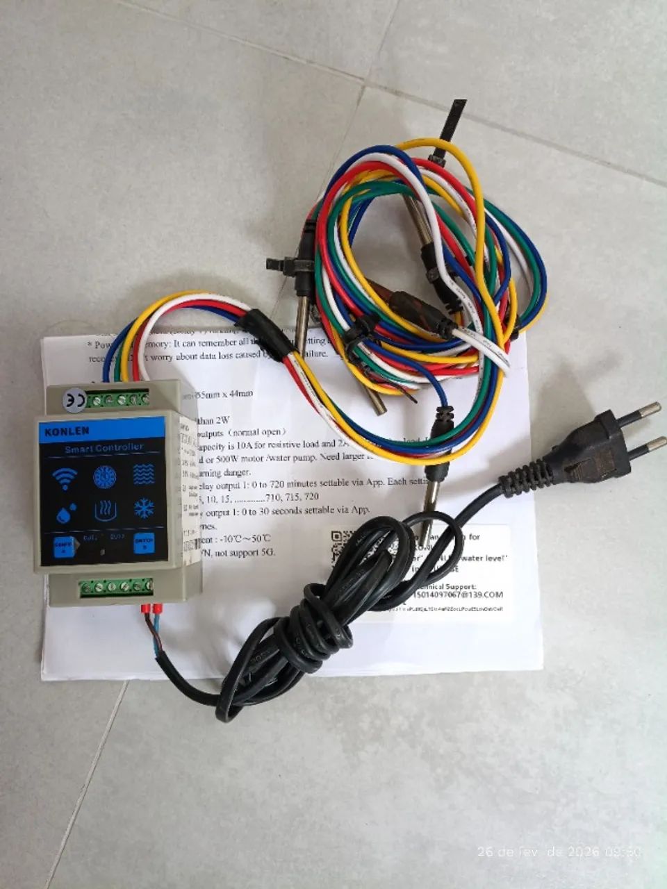 Konlen tuya sensor de nível caixa água wi fi Tuya casa inteligente 220v - Foto 6