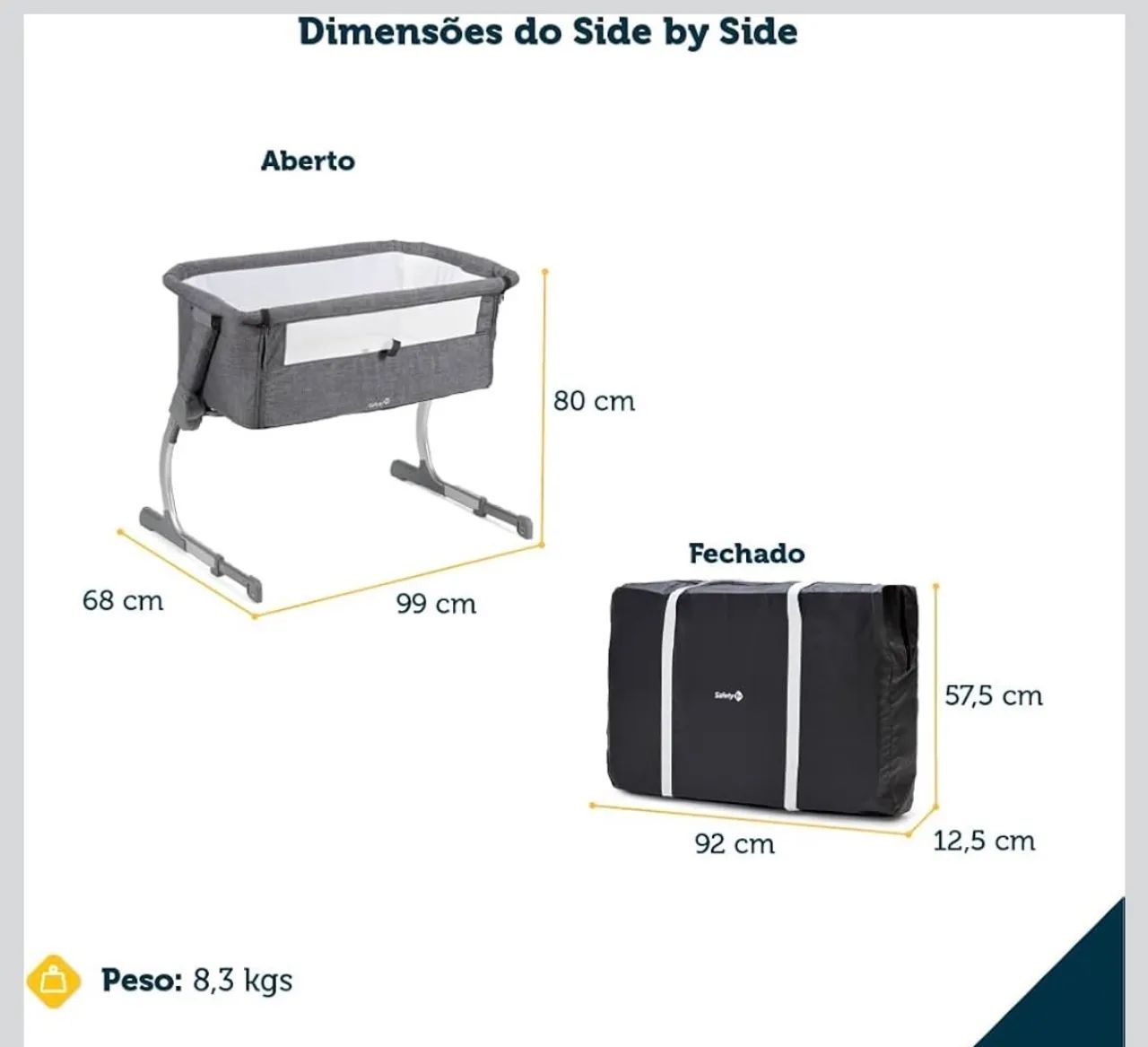 Mini Berço Safety First Side By Side  - Foto 4
