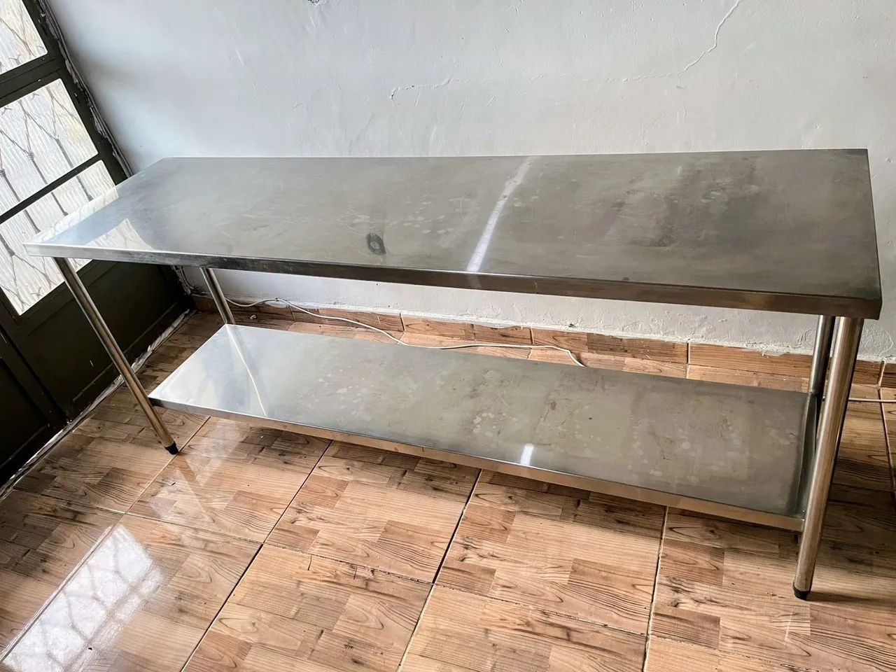MESA DE INOX INDUSTRIAL - 2,10m x 0,60m x 0,90m - 2 NÍVEIS | SEMINOVA - Foto 3