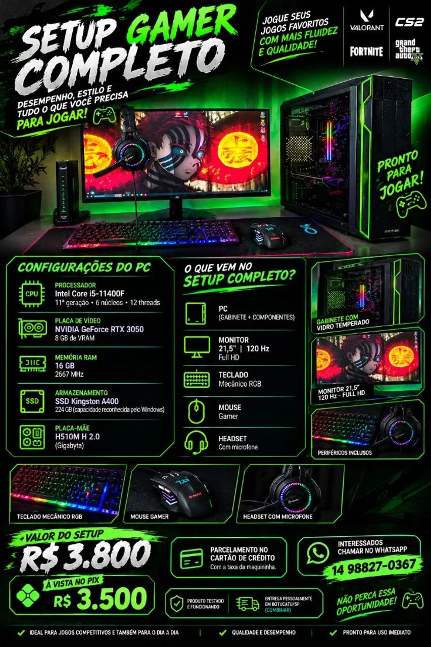 Computador gamer completo 
