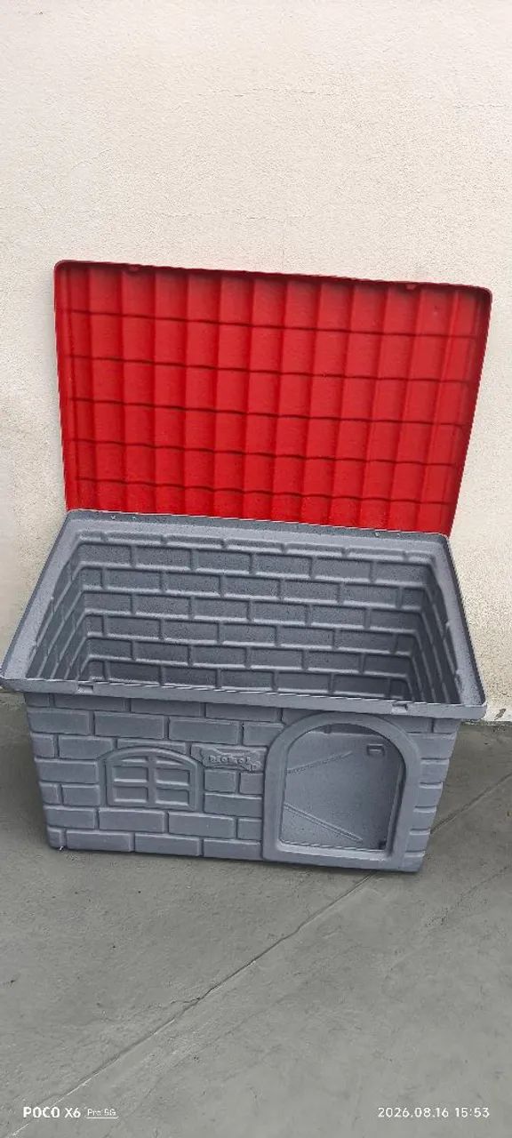 Casinha criadora Mokoi Cinza/Vermelho - Tamanho P (Raças médias) - Foto 3