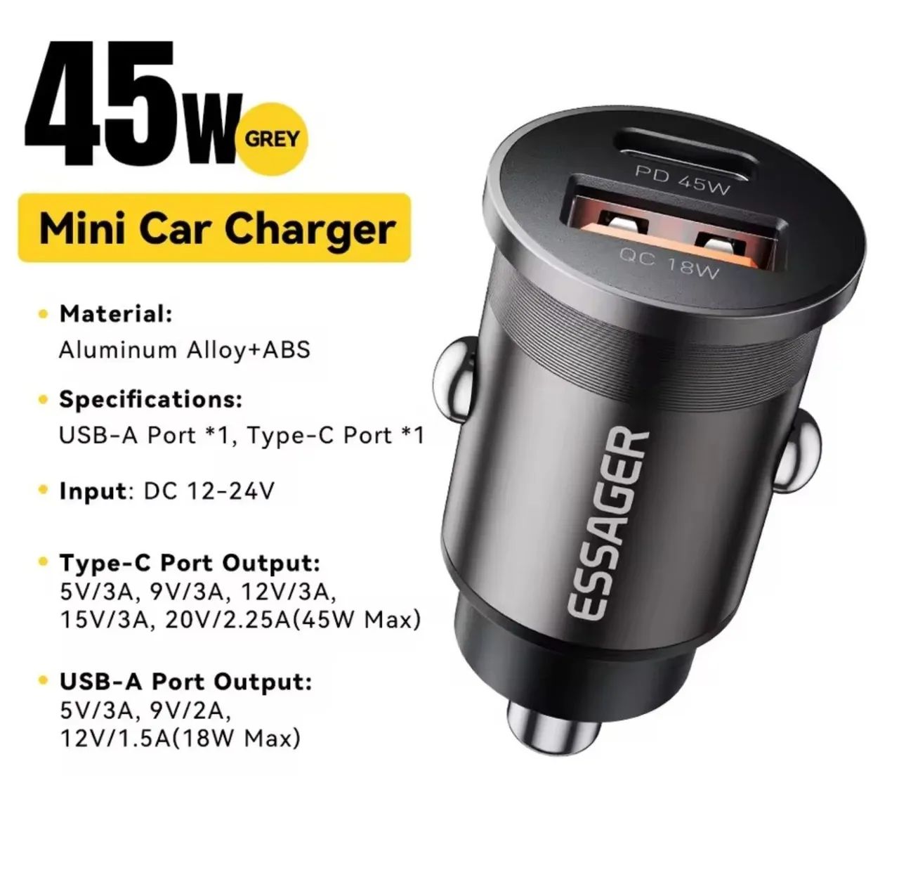 Fonte 45w Carregador Celular para veículos - Foto 5