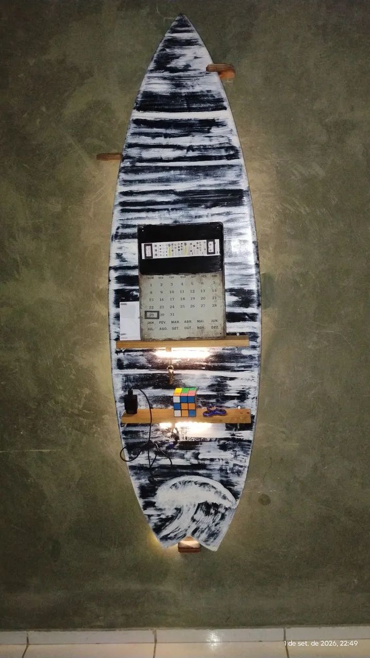 Luminária Prancha de Surf com suporte 