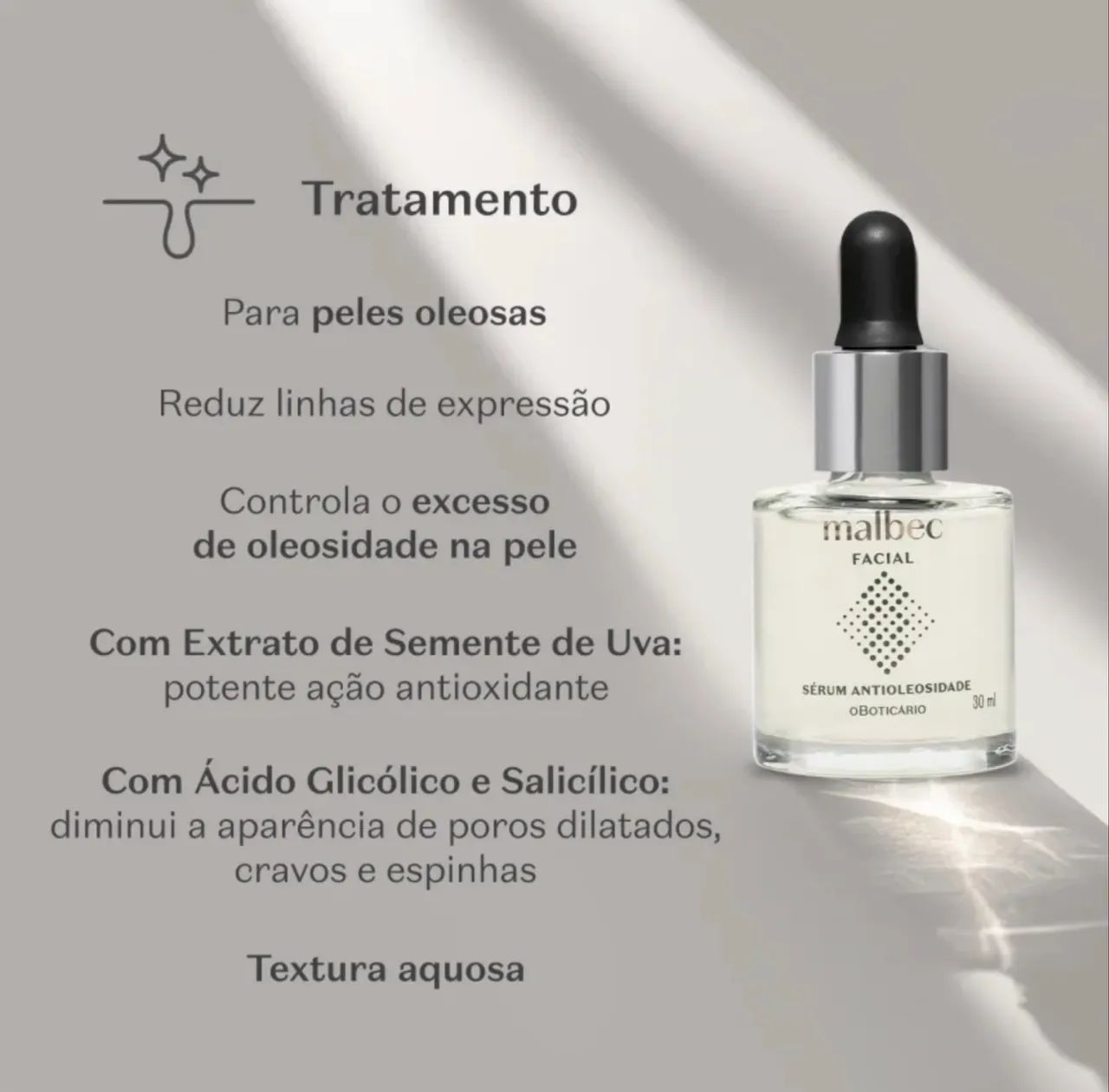 Sérum Antioleosidade Malbec Facial 30ml - Foto 4