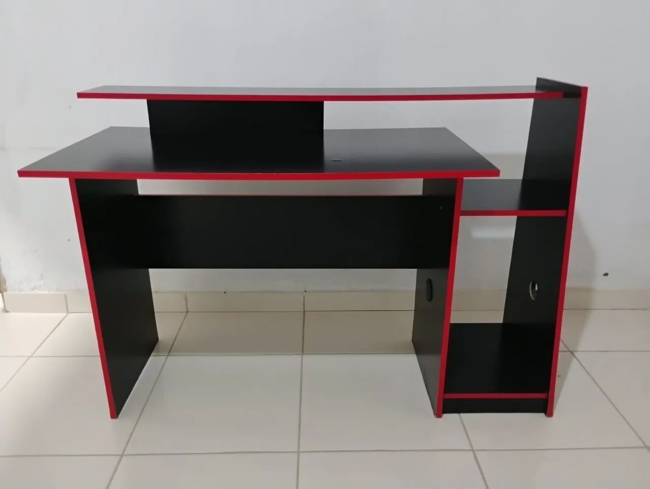 Mesa Gamer Vermelho e Preto