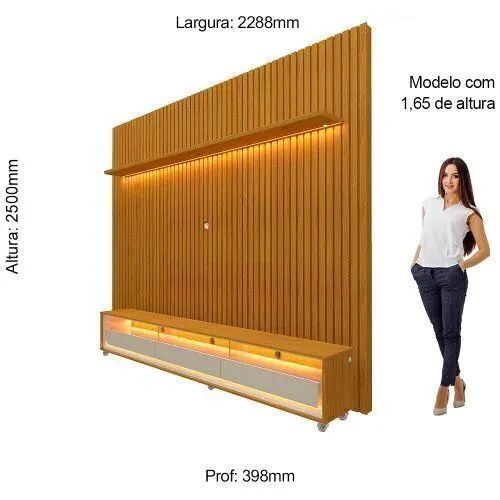 Rack com Painel para TV até 90 Polegadas LED 3 Gavetas Nobre Clean 100% MDF - - Foto 2