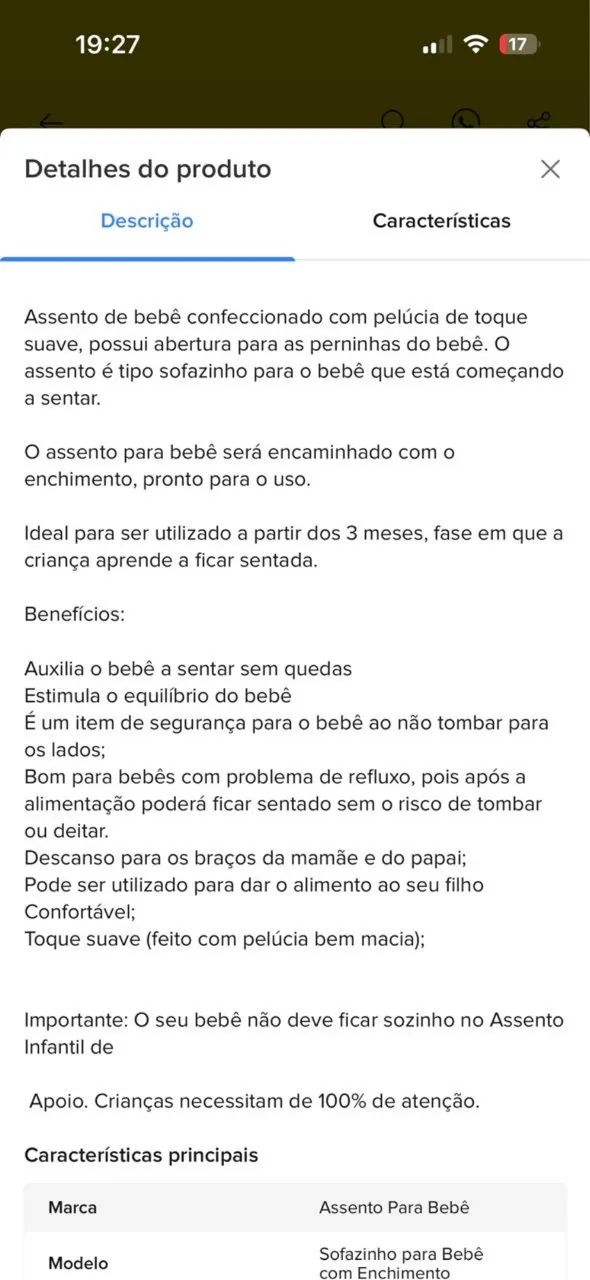 Assento de bebê  - Foto 2