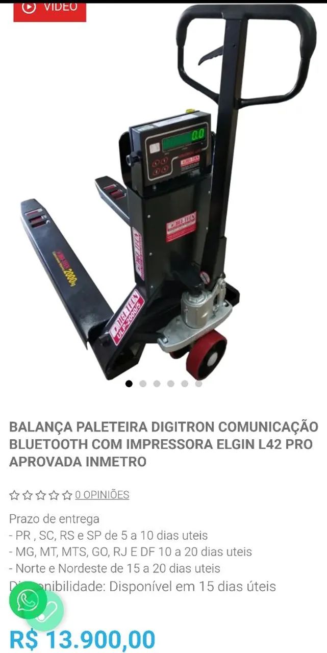 Balança paleteira nova na embalagem,