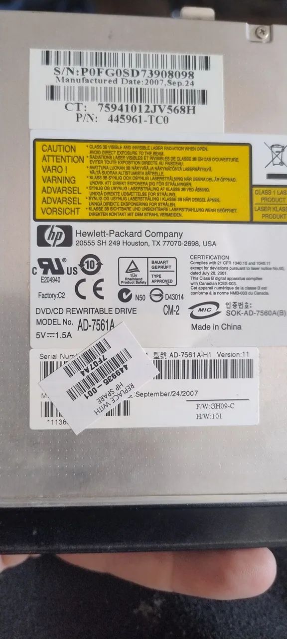 Leitor dvd notebook hp pavilion dv6000402625411564195841