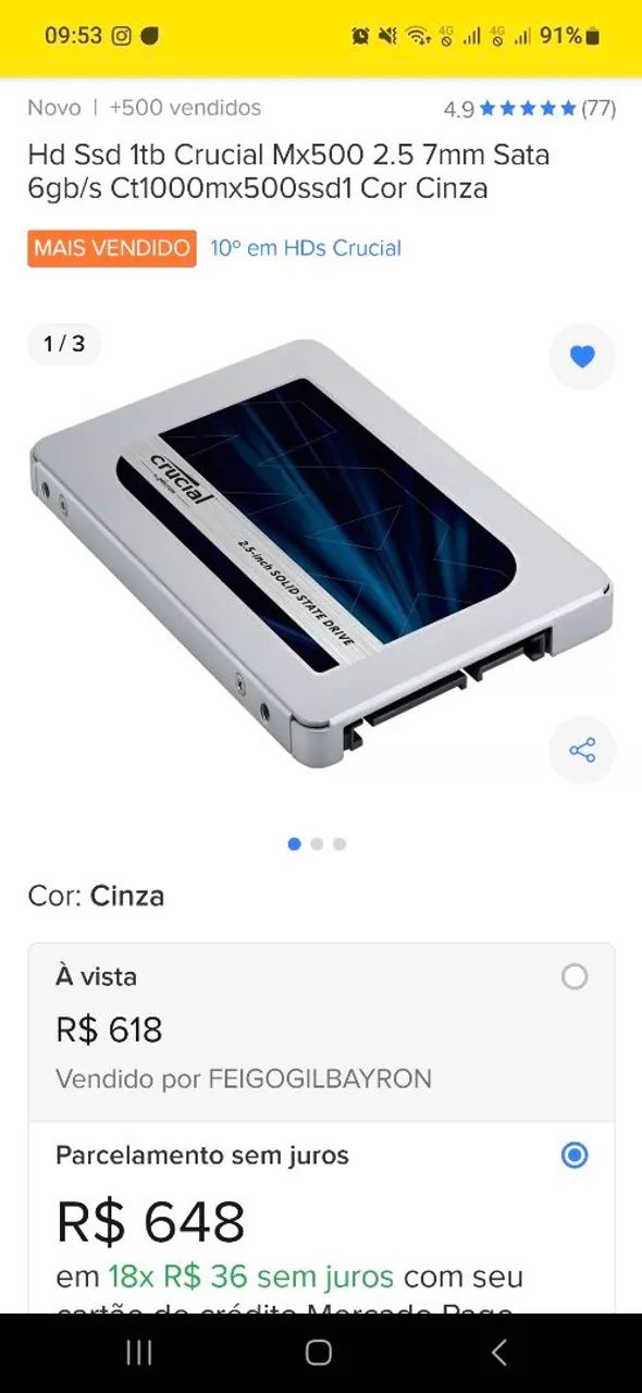 内蔵型SSD crucial MX500 2000GB (2TB) SSD Crucial MX500, 2TB