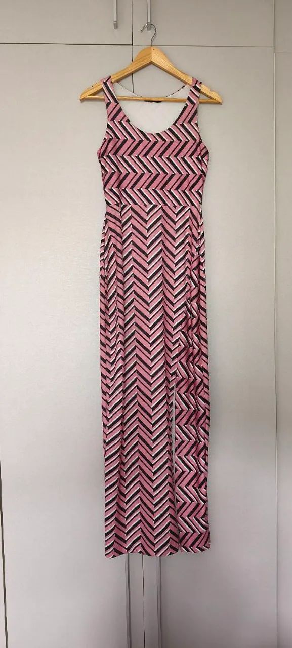 Vestido longo estampa geométrica P