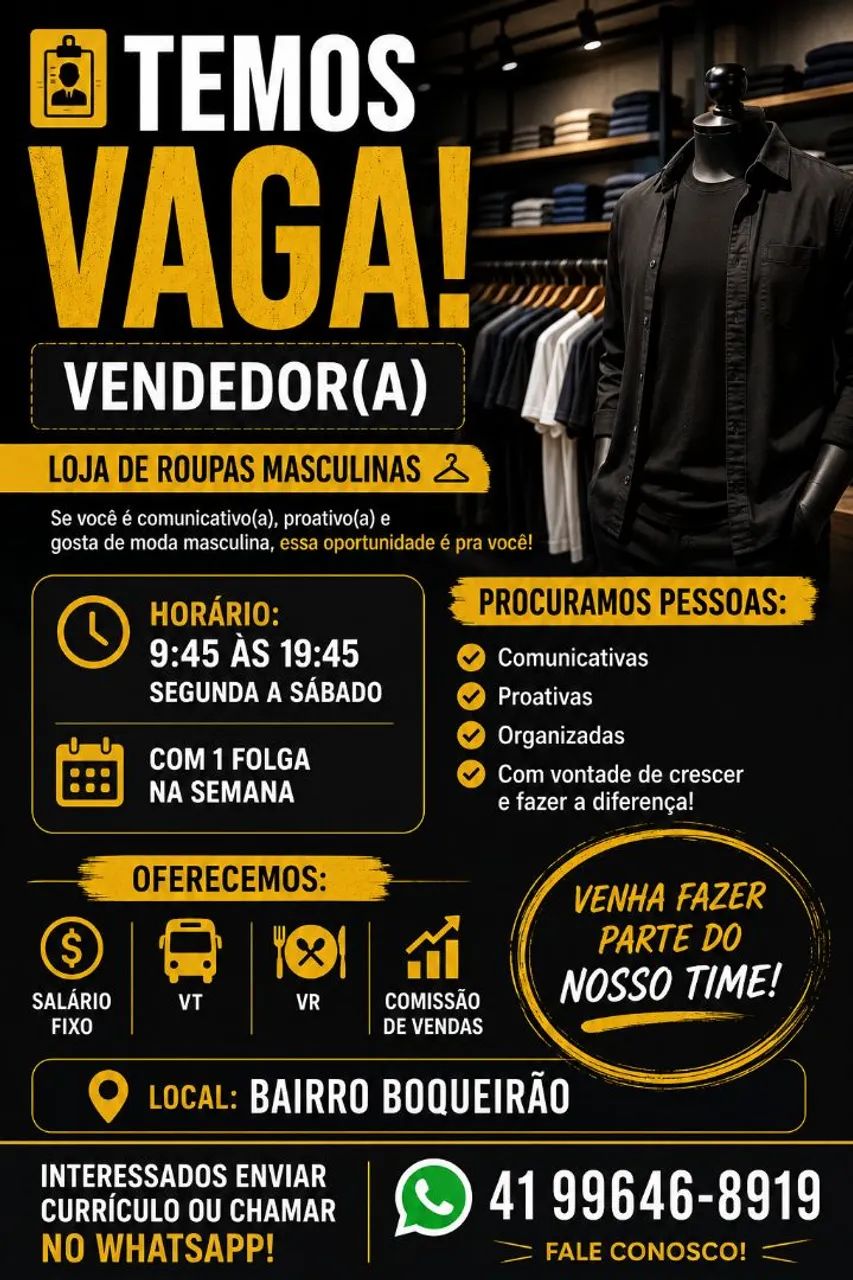 Vaga vendedor 