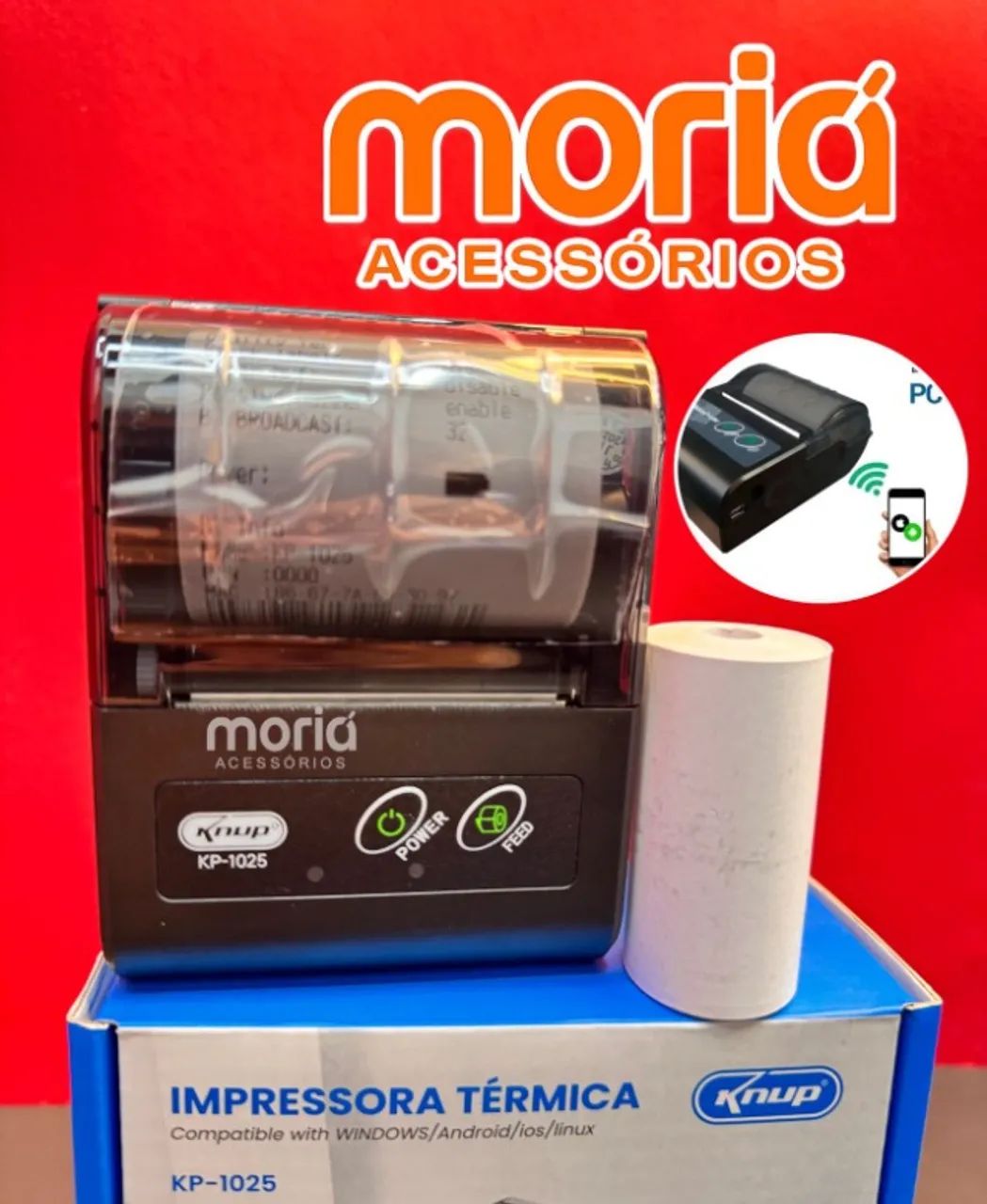 Impressora Térmica Bluetooth Knup Kp-1025 Preto  - Foto 2
