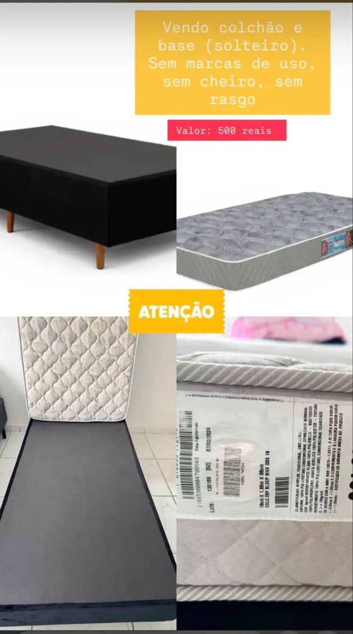 Colchão Castor solteiro D33 + base
